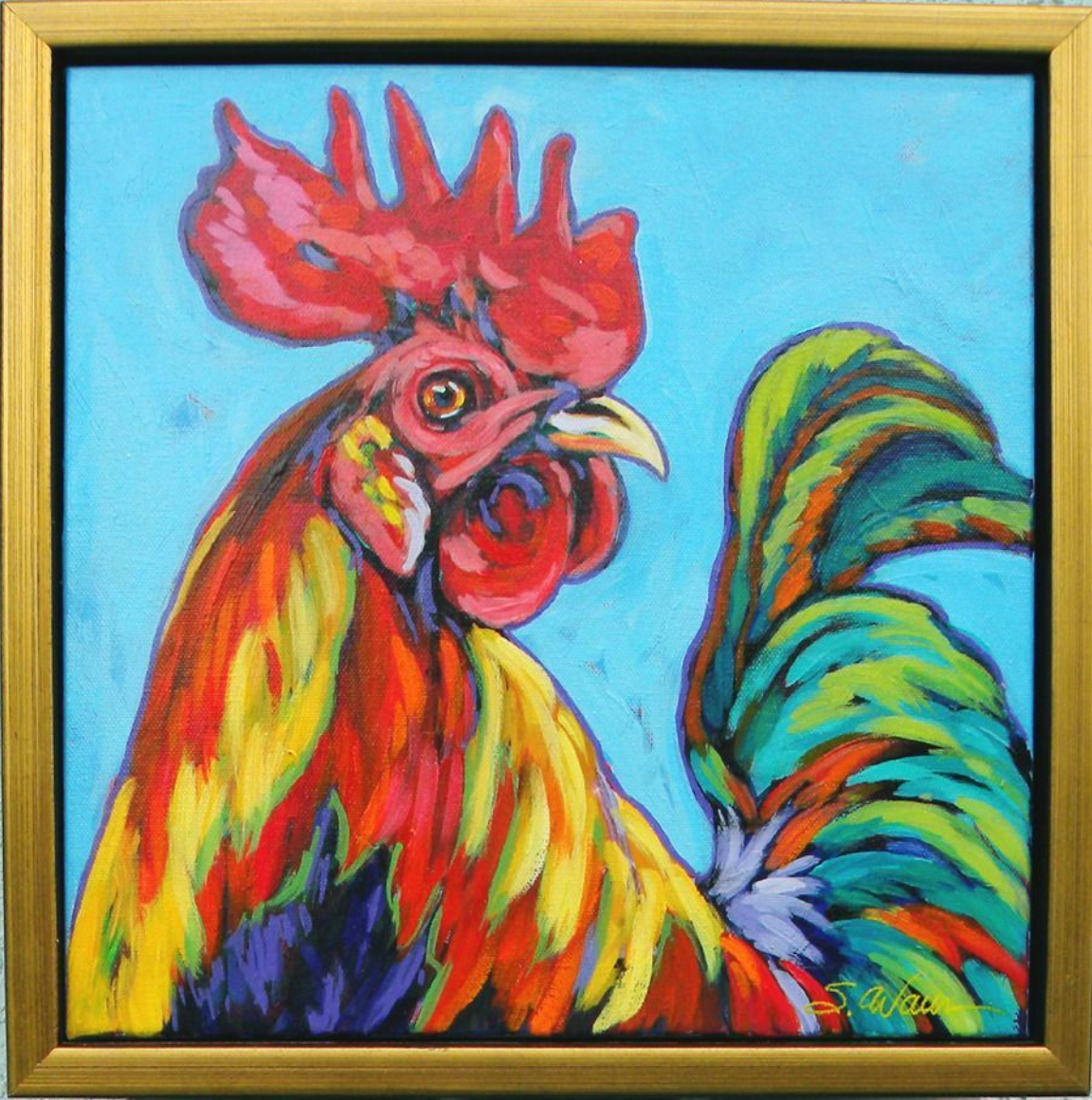 Rooster in Blue