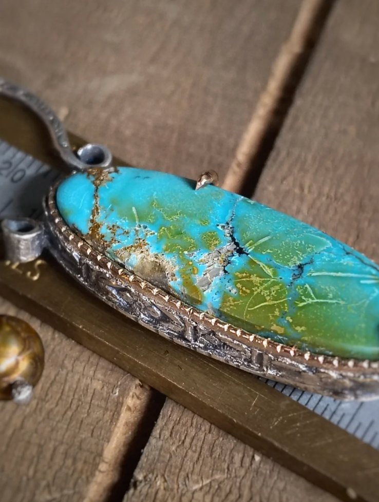 Hand Knotted Turquoise Charm Necklace & Removable Pendant