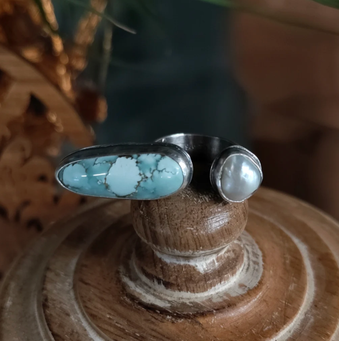 Pearl & Dry Creek Turquoise Split Ring