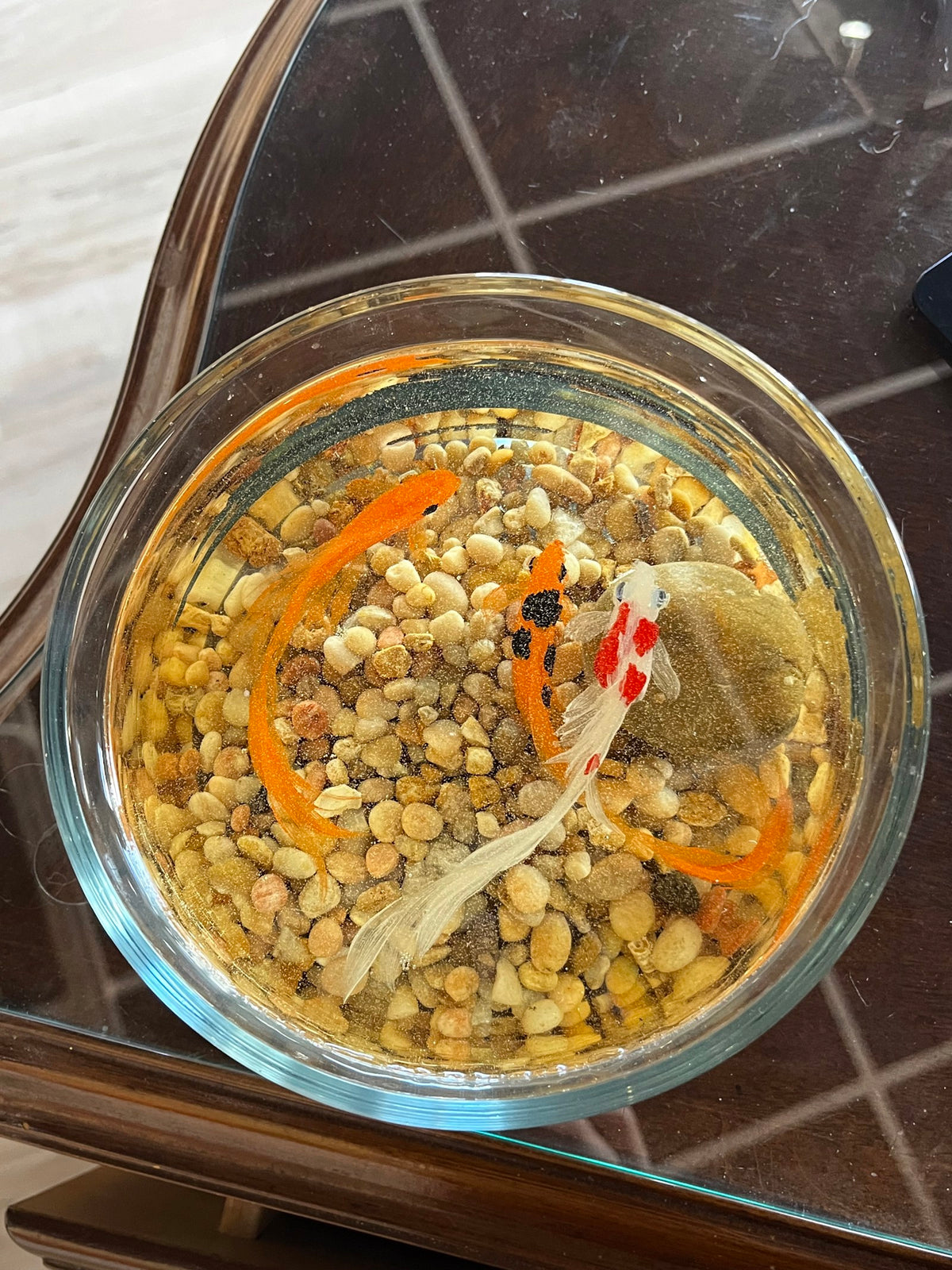 orange koi with white river by bob ichter