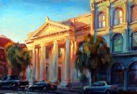 Michael Downs Sunset on Broad Street 14.5x20.5 Charleston